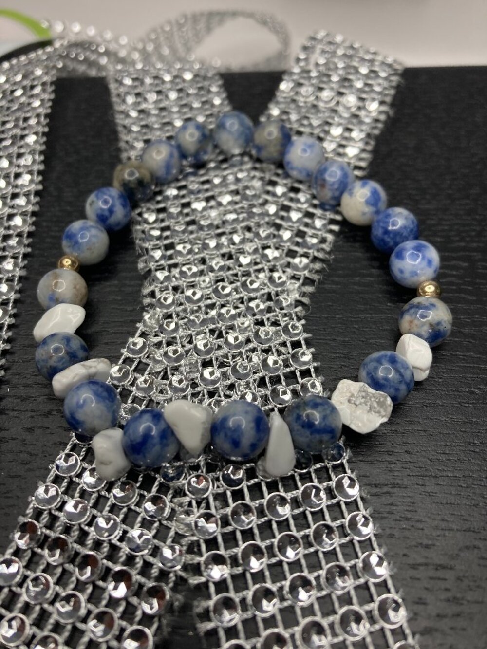 Celestial Balance – Blue Spot Jasper x White Howlite Bracelet